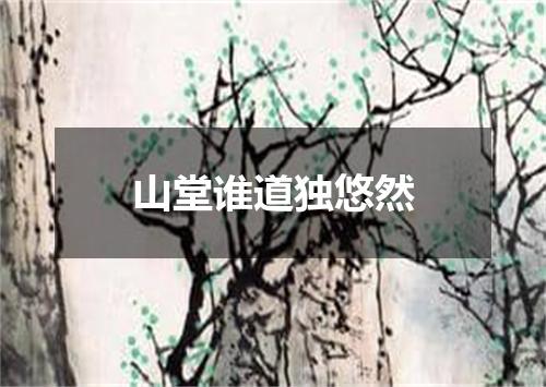 山堂谁道独悠然