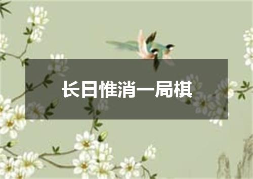 长日惟消一局棋
