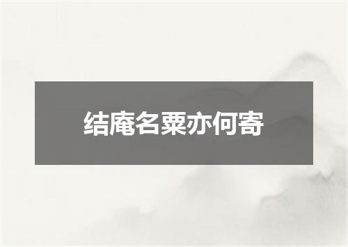 结庵名粟亦何寄