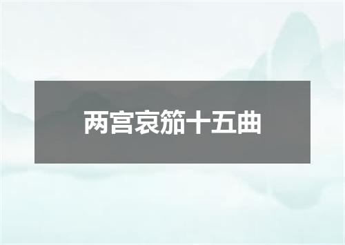 两宫哀笳十五曲