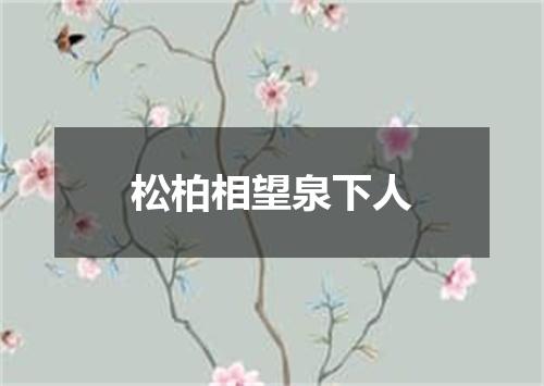松柏相望泉下人