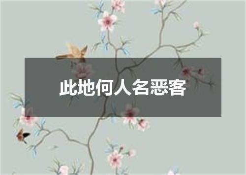 此地何人名恶客
