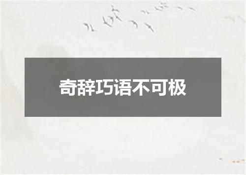 奇辞巧语不可极
