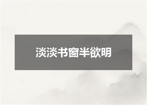 淡淡书窗半欲明