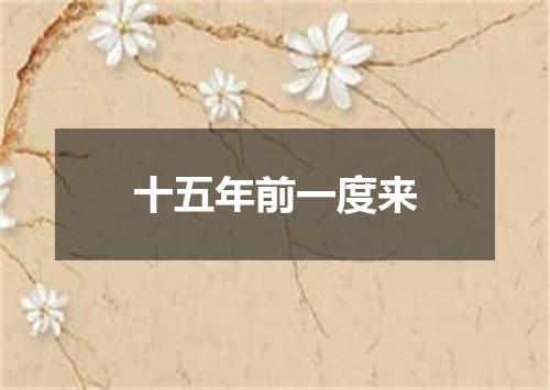 十五年前一度来
