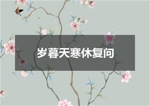岁暮天寒休复问