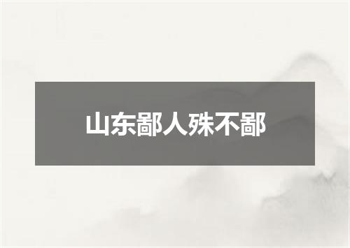 山东鄙人殊不鄙
