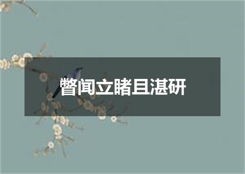 瞥闻立睹且湛研