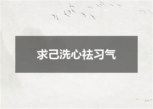 求己洗心祛习气