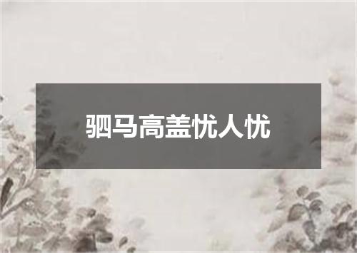 驷马高盖忧人忧