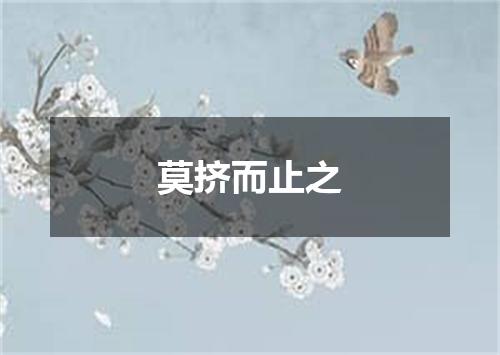 莫挤而止之