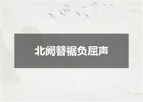 北阙簪裾负屈声