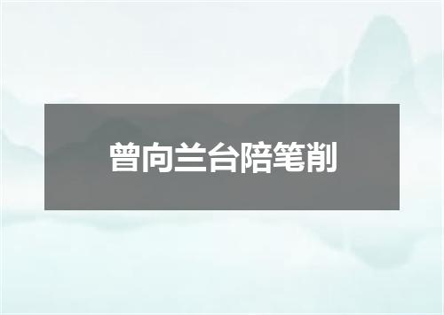 曾向兰台陪笔削