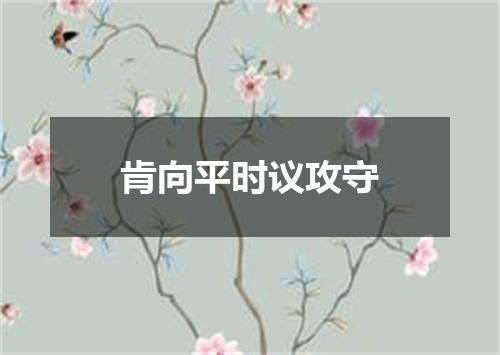 肯向平时议攻守