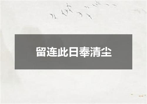 留连此日奉清尘