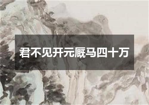 君不见开元厩马四十万