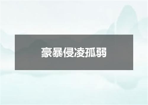 豪暴侵凌孤弱