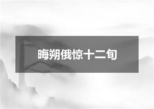 晦朔俄惊十二旬