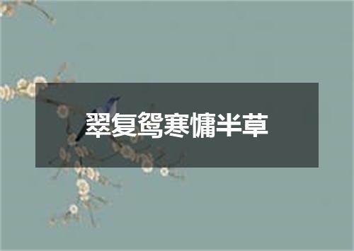 翠复鸳寒慵半草