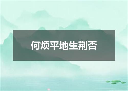 何烦平地生荆否