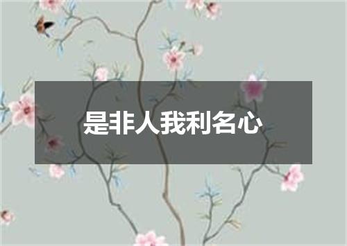 是非人我利名心