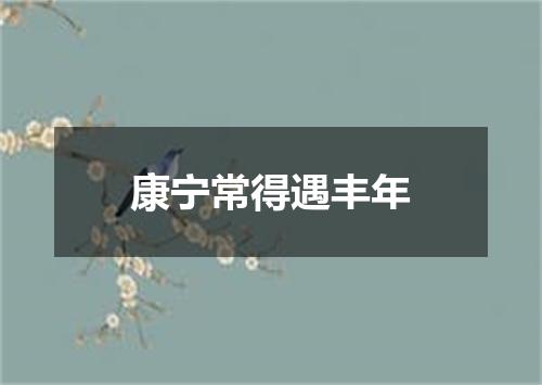 康宁常得遇丰年