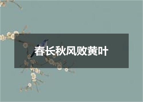 春长秋风败黄叶