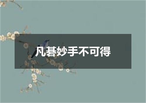 凡碁妙手不可得
