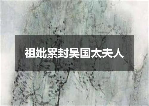 祖妣累封吴国太夫人