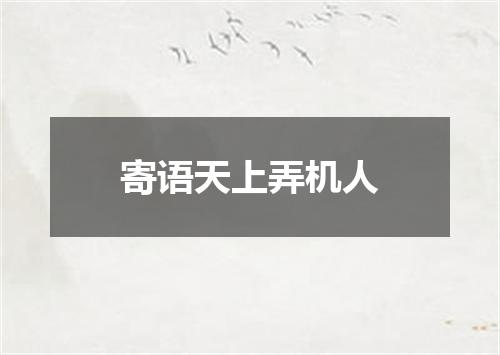 寄语天上弄机人