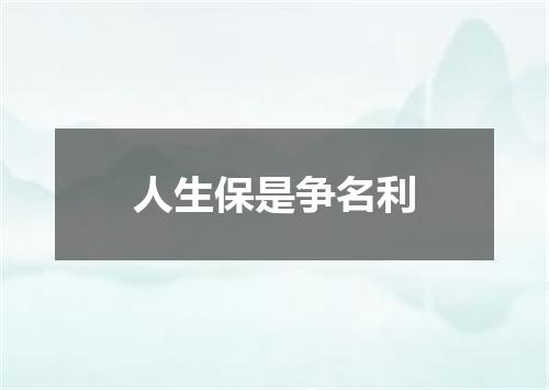 人生保是争名利