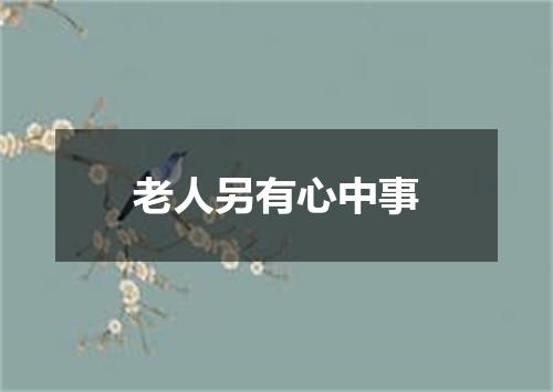 老人另有心中事