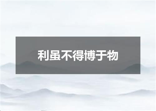 利虽不得博于物