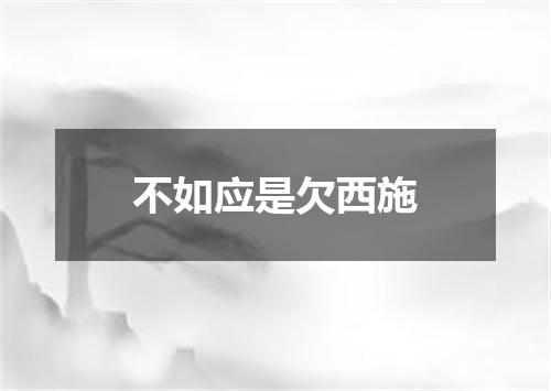 不如应是欠西施