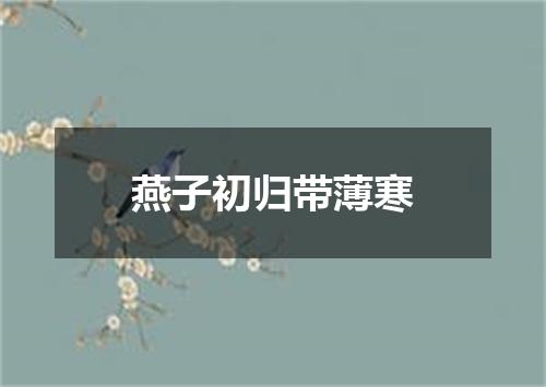 燕子初归带薄寒