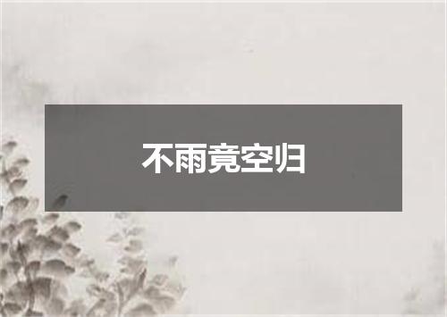 不雨竟空归