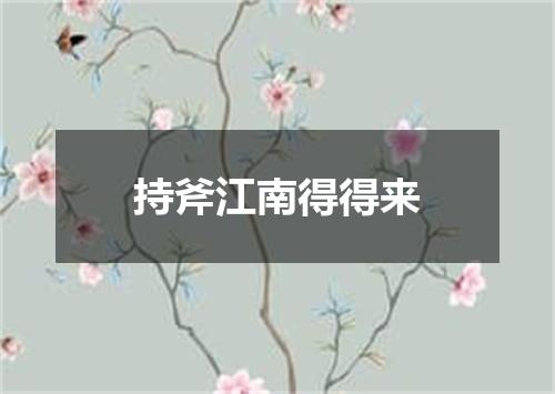 持斧江南得得来