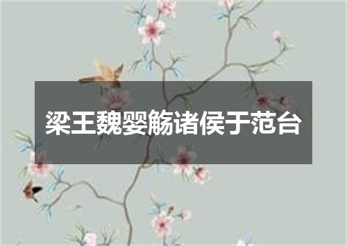 梁王魏婴觞诸侯于范台