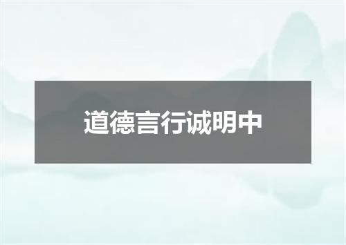 道德言行诚明中