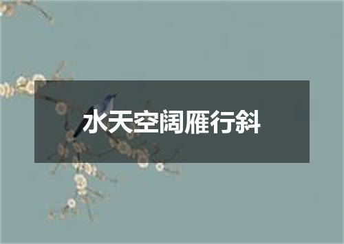 水天空阔雁行斜