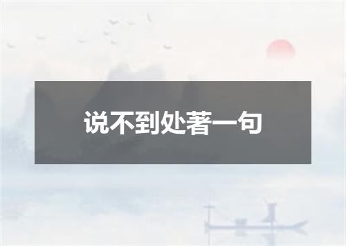 说不到处著一句