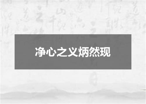 净心之义炳然现