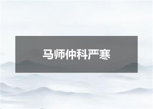 马师仲科严寒