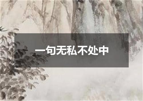 一句无私不处中