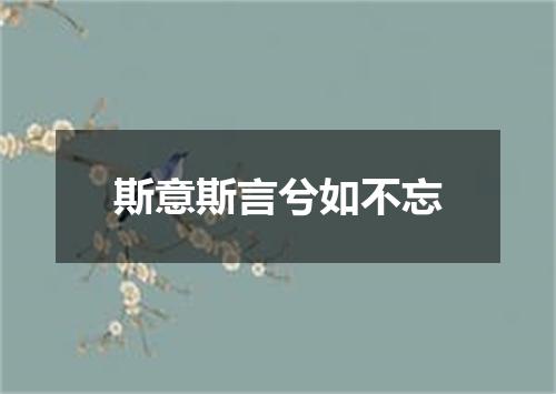 斯意斯言兮如不忘