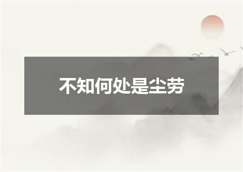 不知何处是尘劳