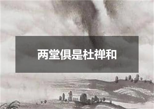 两堂俱是杜禅和