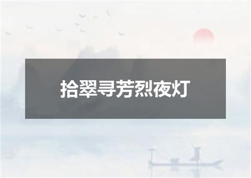 拾翠寻芳烈夜灯