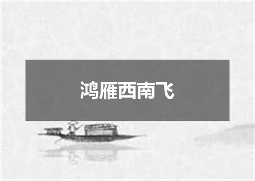 鸿雁西南飞