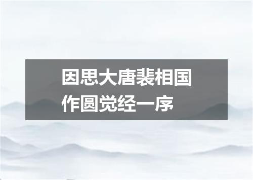 因思大唐裴相国作圆觉经一序